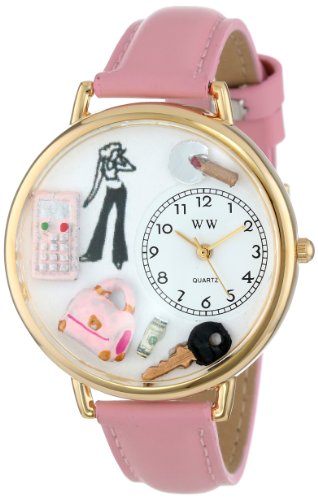 Whimsical Watches Unisex Armbanduhr Teen Girl Pink Leather And Goldtone Watch G1610008 Analog Leder Mehrfarbig G 1610008