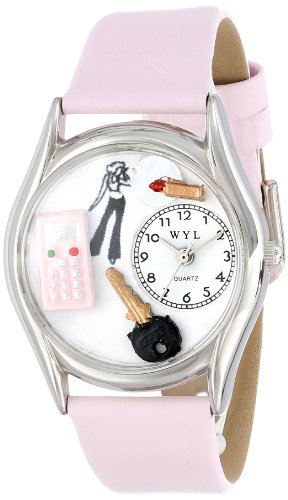 Whimsical Watches Unisex Armbanduhr Teen Girl Pink Leather And Silvertone Watch S0420004 Analog Leder Mehrfarbig S 0420004