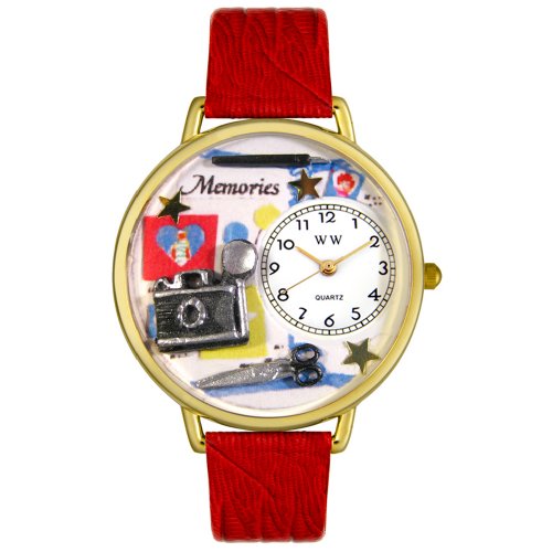 Whimsical Watches Unisex G0410007 Erinnerungen Red Leder Uhr