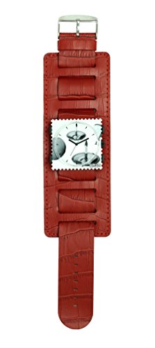 S T A M P S Stamps komplette Uhr Ouch mit breitem Lederarmband Jack Red