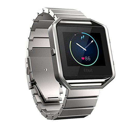 Uhrenarmband Xinan Edelstahl Armband Buegel Uhrenarmband fuer Fitbit Blaze Smart Eignung Uhr