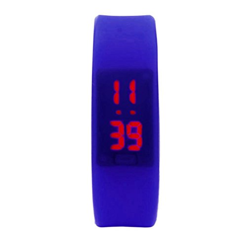 Sunnywill Unisex Gummi LED Uhr Datum Sports Armband digitale Armbanduhr Blau