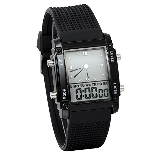 Lancardo Herren Collection Digital Quarz LED Uhr Quarzuhr Sportuhr Armbanduhr Silikon Legierung Schwarz