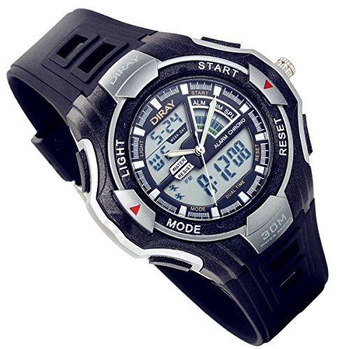 lancardo digital analog muti function Digitale Sport Armbanduhr mit Alarm Stoppuhr Chronograph grau