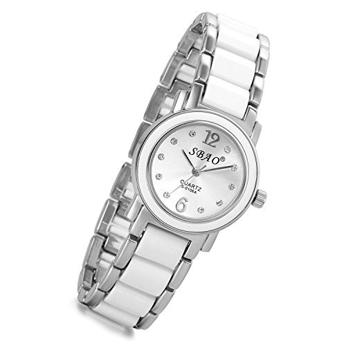 lancardo Damen Slim Fashion Silber Ton Bling Strass Kristall Armband mit Akzenten Armbanduhr Silber 2