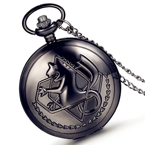 lancardo Cool Sea Horse Dragon Relief Cover Pentagramm gobousei weiss Zifferblatt Teller Pocket Taschenuhr withchain