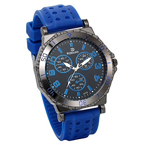 Lancardo Herren Analog Quarz Sportuhr Armbanduhr Silikon Legierung Blau