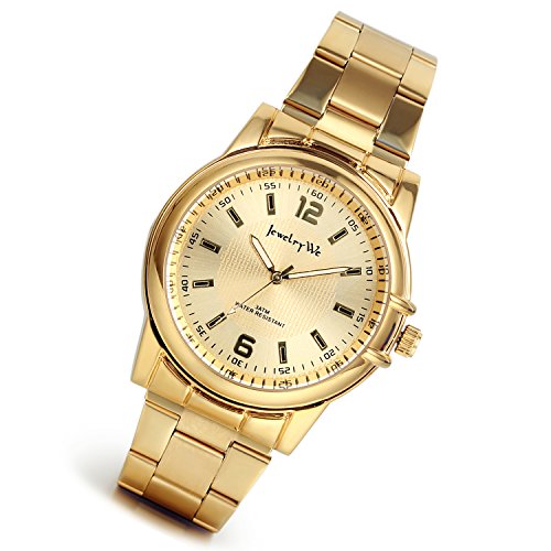 lancardo 30 m Wasser widerstehen Luxus Herren Gold Ton Handgelenk Uhren mit japanischen Bewegung 2