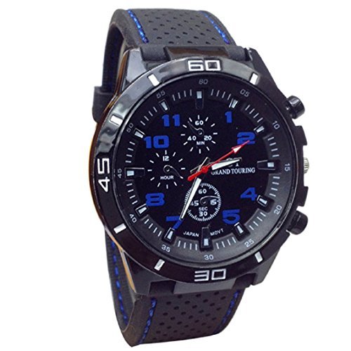 Vovotrade 2015 Quarz Uhr Maenner Military Silikon Uhren Blau