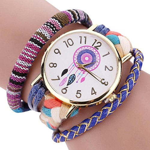 Vovotrade Die elegante stilvolle und schicke Knit Armbanduhr Damen Dekorativ Blau