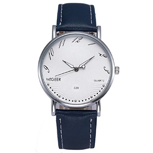 Vovotrade Luxury Fashion Crocodile Faux Leather Mens Analog Watch Wrist Watches Blau