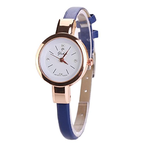 Vovotrade Fashion Frauen Dame Runde Quarz Analog Armband Armbanduhr Uhr Geschenk Blau