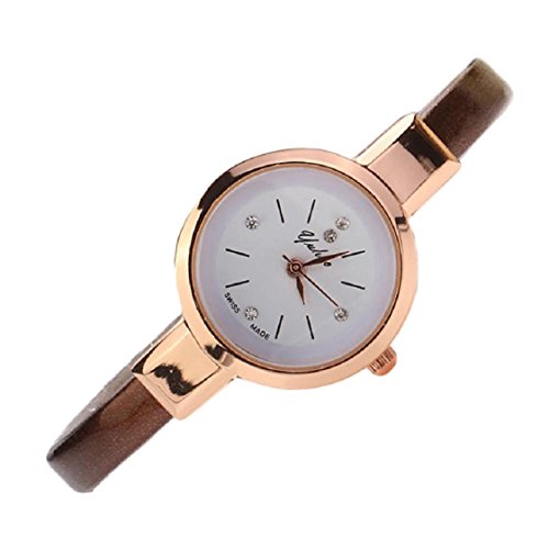 Vovotrade Fashion Frauen Dame Runde Quarz Analog Armband Armbanduhr Uhr Geschenk Braun
