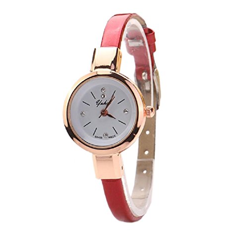 Vovotrade Fashion Frauen Dame Runde Quarz Analog Armband Armbanduhr Uhr Geschenk Rot