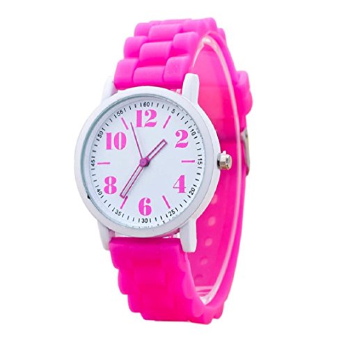 Vovotrade Frauen Silicon Motion Quarz Uhren Hot Pink