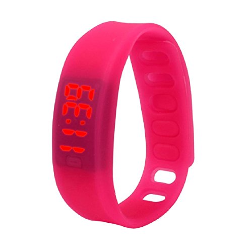 Vovotrade D2016 neueste Qualitaets Damen Herren Gummi LED Uhr Datum Sports Armband Rot