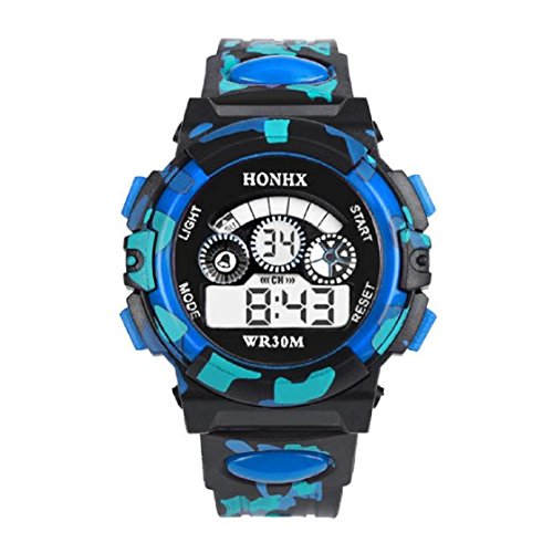 Vovotrade Outdoor Multifunktions Waterproof kid Kind Boy Sport Elektronik Uhr Uhr Blau