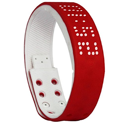 Vovotrade Digital LCD Pedometer lassen Schritt Fuss erreichbar Kalorienzaehler Uhr Armband Red White