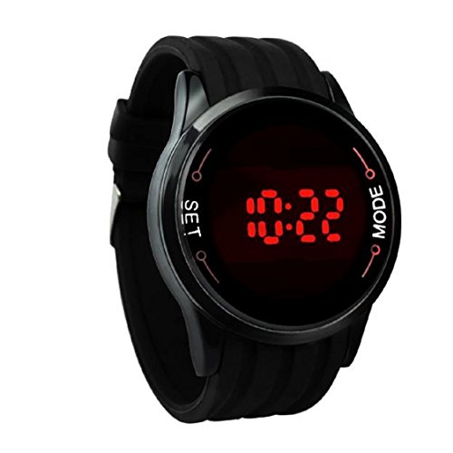 Vovotrade Wasserdichte Mode LED Touch Screen Datum Silikon Handgelenk Black Watch Schwarz