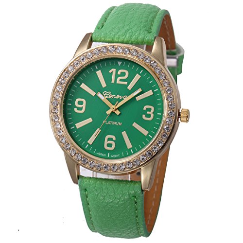 Vovotrade Damen Watches Stainless Steel Analog Leather Quartz Wrist Watch Gruen