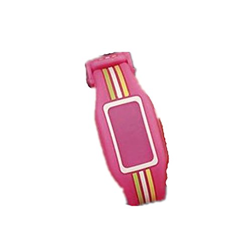 VovotradeFrauen der Maenner Striking Silikon rote LED Sport Armband Noten Hot Pink
