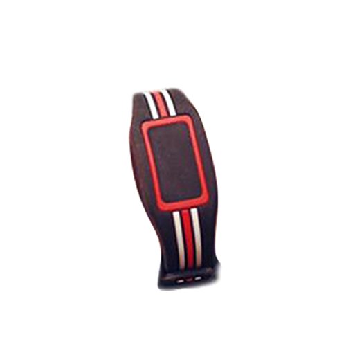 VovotradeFrauen der Maenner Striking Silikon rote LED Sport Armband Noten Schwarz