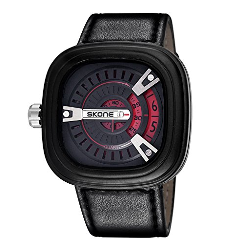 YPS Mens Marken Luxuxquarz lederner Buegel beilaeufige Uhr WTH5027