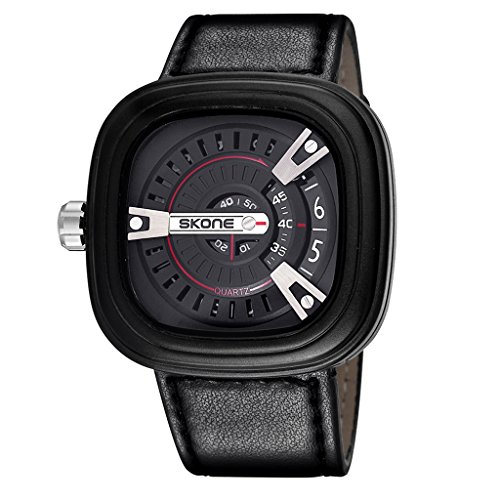 YPS Mens Marken Luxuxquarz lederner Buegel beilaeufige Uhr WTH5031