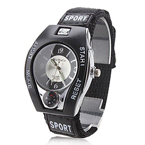 YPS Unisex Sport Art Gewebe Band Quarz analoge Armbanduhr schwarz WTH8101