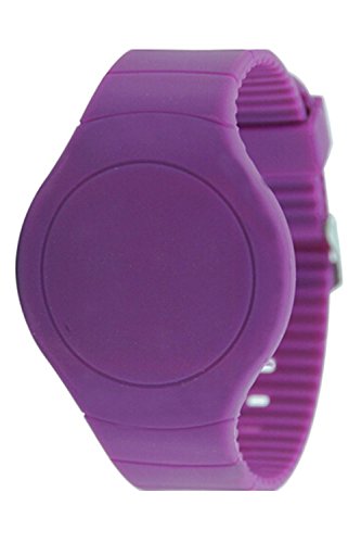 Armbanduhr SODIAL R Cool Touch LED Digital Uhr Armbanduhr mit rundem Zifferblatt Purpur