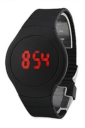 Armbanduhr SODIAL R Cool Touch LED Digital Uhr Armbanduhr mit rundem Zifferblatt Schwarz