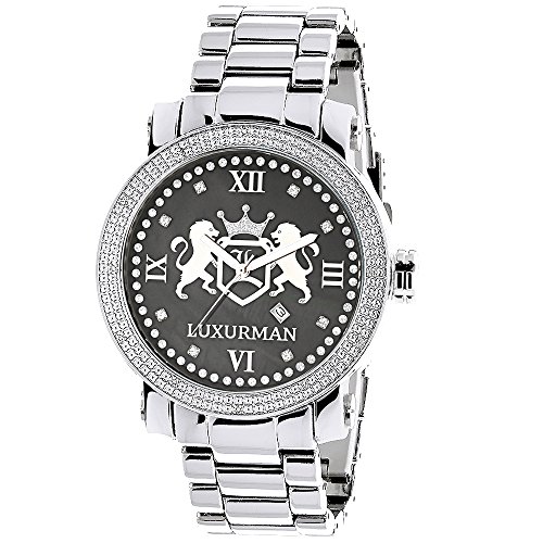 Designer Large Watches LUXURMAN Phantom Real Diamond Watch for Men 0 12ct Black MOP Metal Band Leather Straps