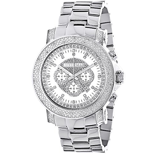 Mens Diamond Chronograph Watch by Luxurman 0 75ct Escalade