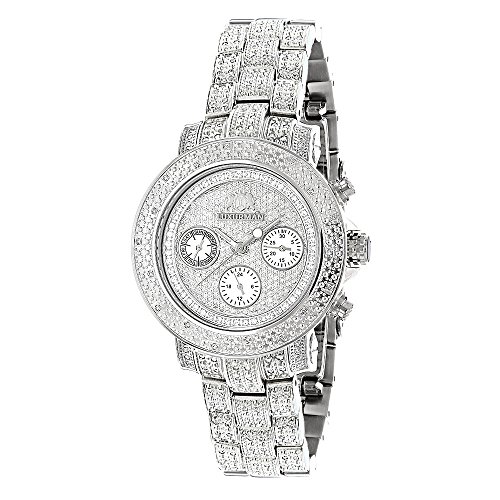 Large Iced Out Diamond Watches 1 5ct LUXURMAN Montana Full Diamond Watch For Women Stainless Steel Band