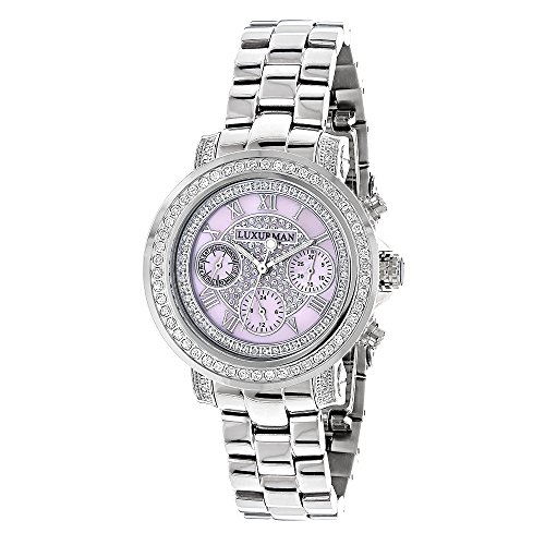 Diamond Watches For Women 2ct Bezel Pink MOP LUXURMAN Montana