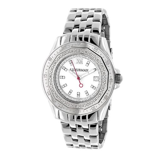 Ladies Diamond Watch 0 25ct By Luxurman White MOP