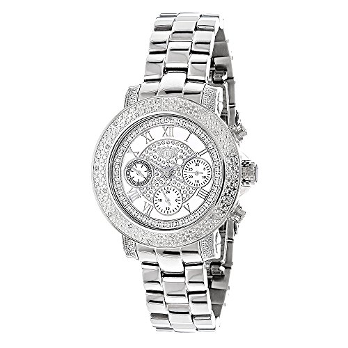Ladies Diamond Watch 0 30 ct Luxurman Weiss MOP