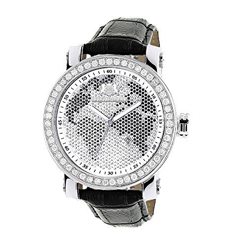 LUXURMAN Black White Worldface VS Diamond Watch 4 ct