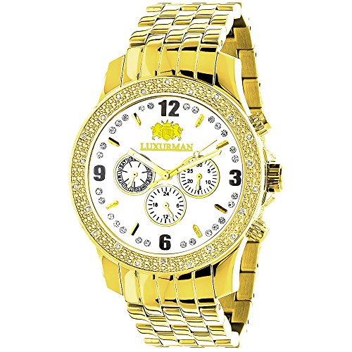 Luxurman Diamond Watches Mens Diamond Watch 0 25ct