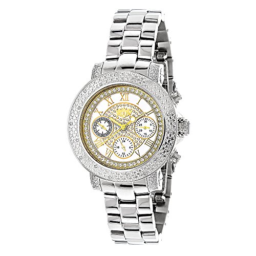 Luxurman Ladies Diamond Watch 0 3ct Two Tone