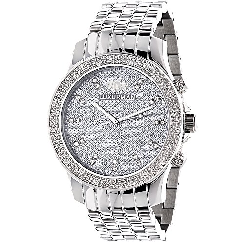 Luxurman Mens Diamond Watch 0 25 ct