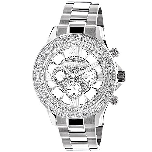 Luxurman Watches Mens Diamond Watch 0 2ct White MOP