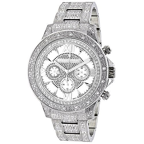 Luxurman Watches Iced Out Mens Diamond Watch 1 25ct