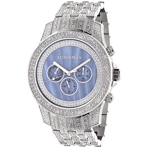 Luxurman Mens Watches Real Diamond Wrist Watch 1 25ct