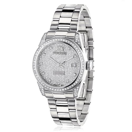 Iced Out Luxurman Womens Diamond Watch Tribeca 1 5ct