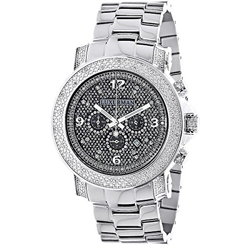 Oversized Diamond Watches Luxurman Mens Diamond Watch 0 75ct