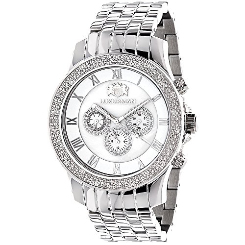 Mens Wristwatches Luxurman Mens Diamond Watch 0 25ct