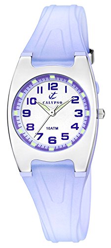 Calypso Damenarmbanduhr Quarzuhr Kunststoffuhr mit Kunststoffband analog K6042 Farben lila