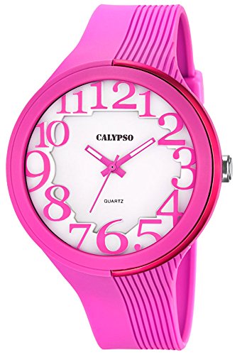 Calypso Damenarmbanduhr Quarzuhr Kunststoffuhr mit Polyurethanband analog K5706 Farben pink