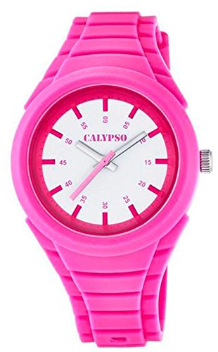 Calypso Damenarmbanduhr Quarzuhr Kunststoffuhr mit Polyurethanband analog K5724 Farben pink